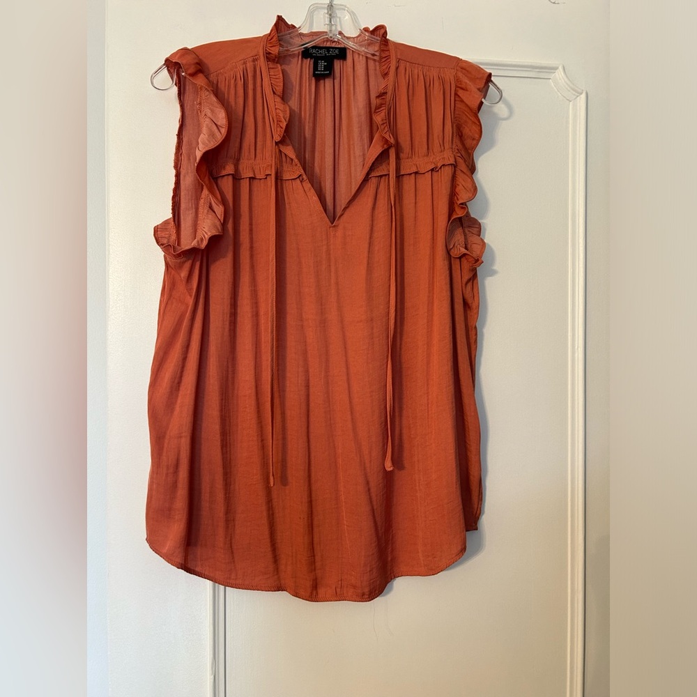 Rachel Zoe short sleeve ruffle blouse